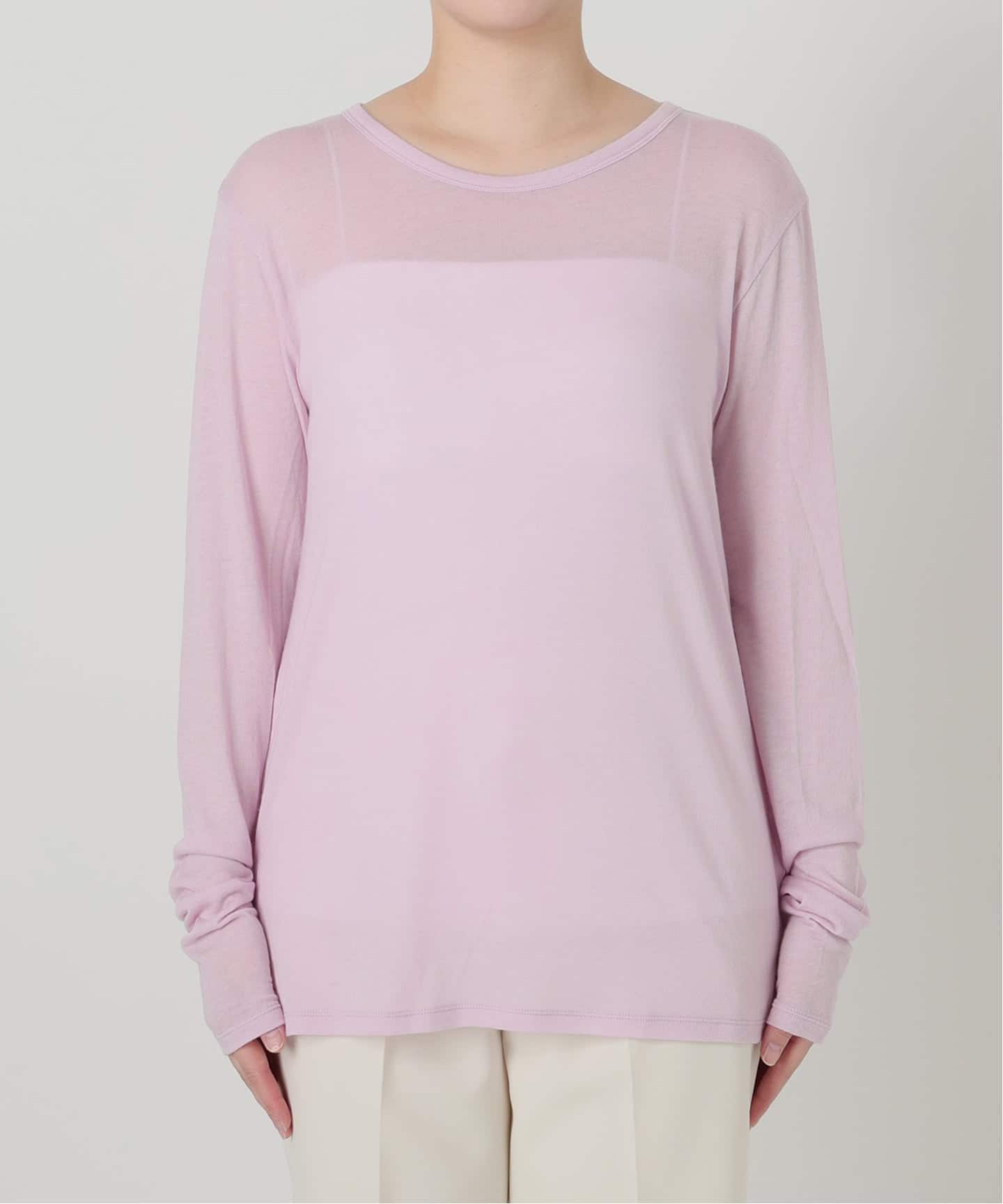 予約》シルク混シアーロングスリーブ（Tシャツ／カットソー）｜VERMEIL