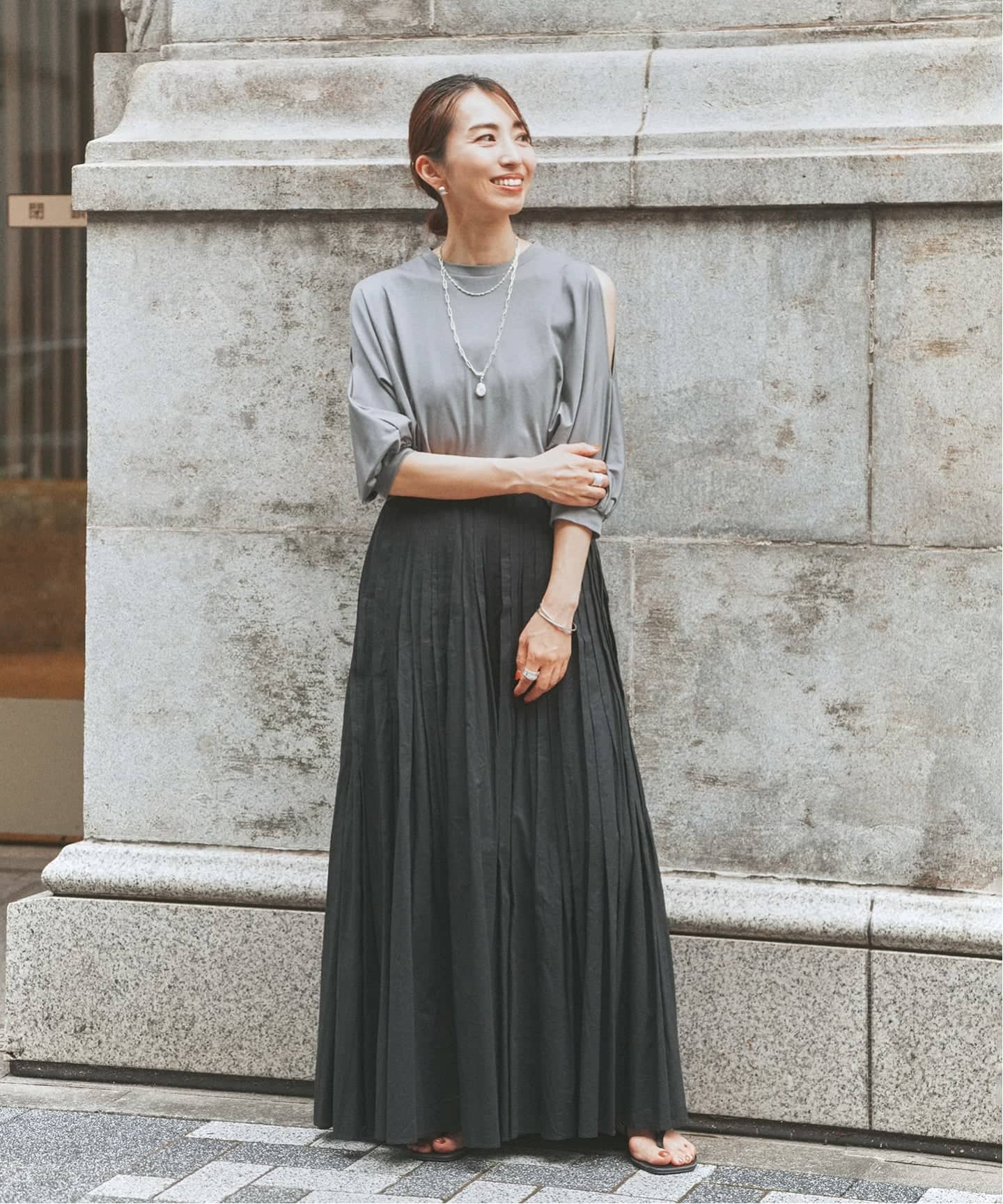 追加》ショールスリットカットソー（Tシャツ／カットソー）｜VERMEIL