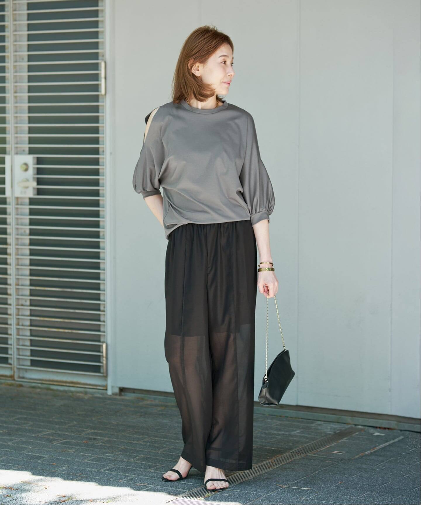 追加》ショールスリットカットソー（Tシャツ／カットソー）｜VERMEIL