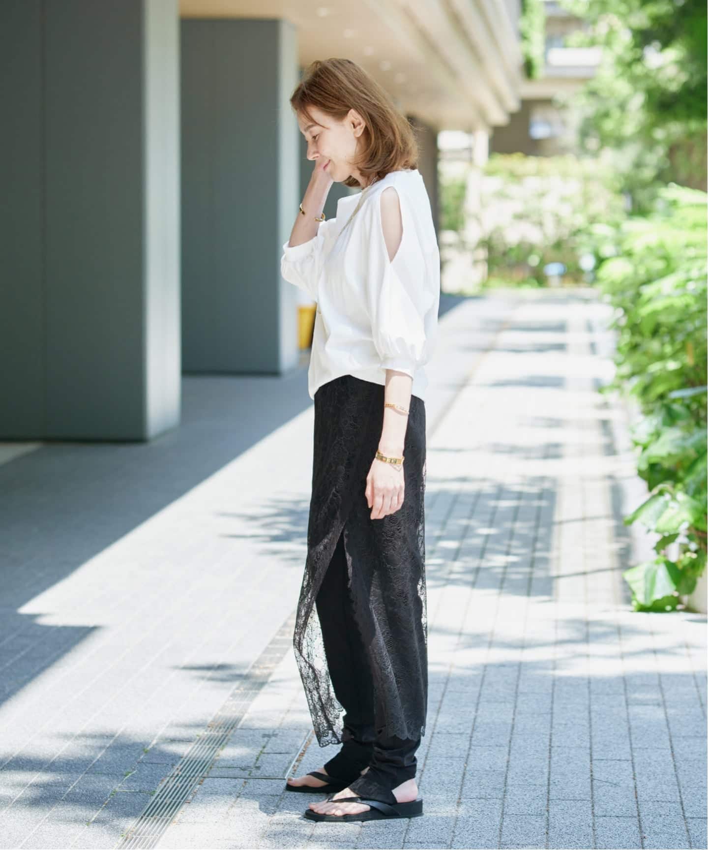 追加》ショールスリットカットソー（Tシャツ／カットソー）｜VERMEIL