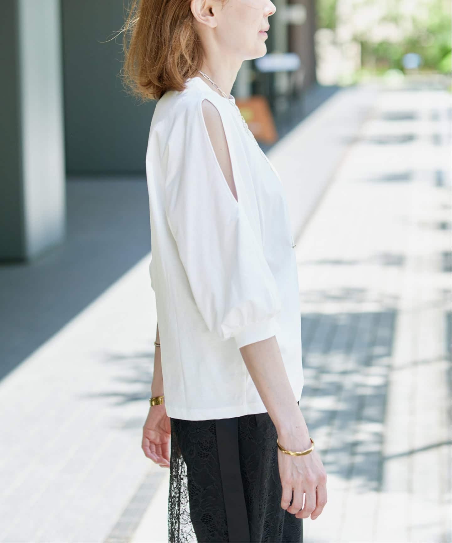 追加》ショールスリットカットソー（Tシャツ／カットソー）｜VERMEIL