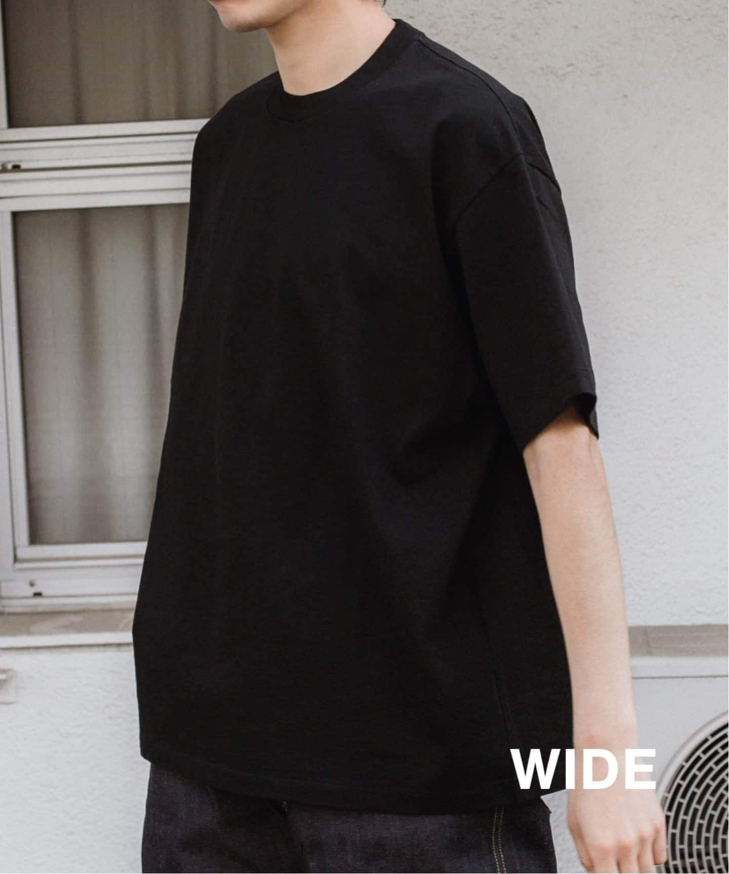 LE / エルイー】WIDE T-SH C/N：ワイド Tシャツ（Tシャツ／カットソー
