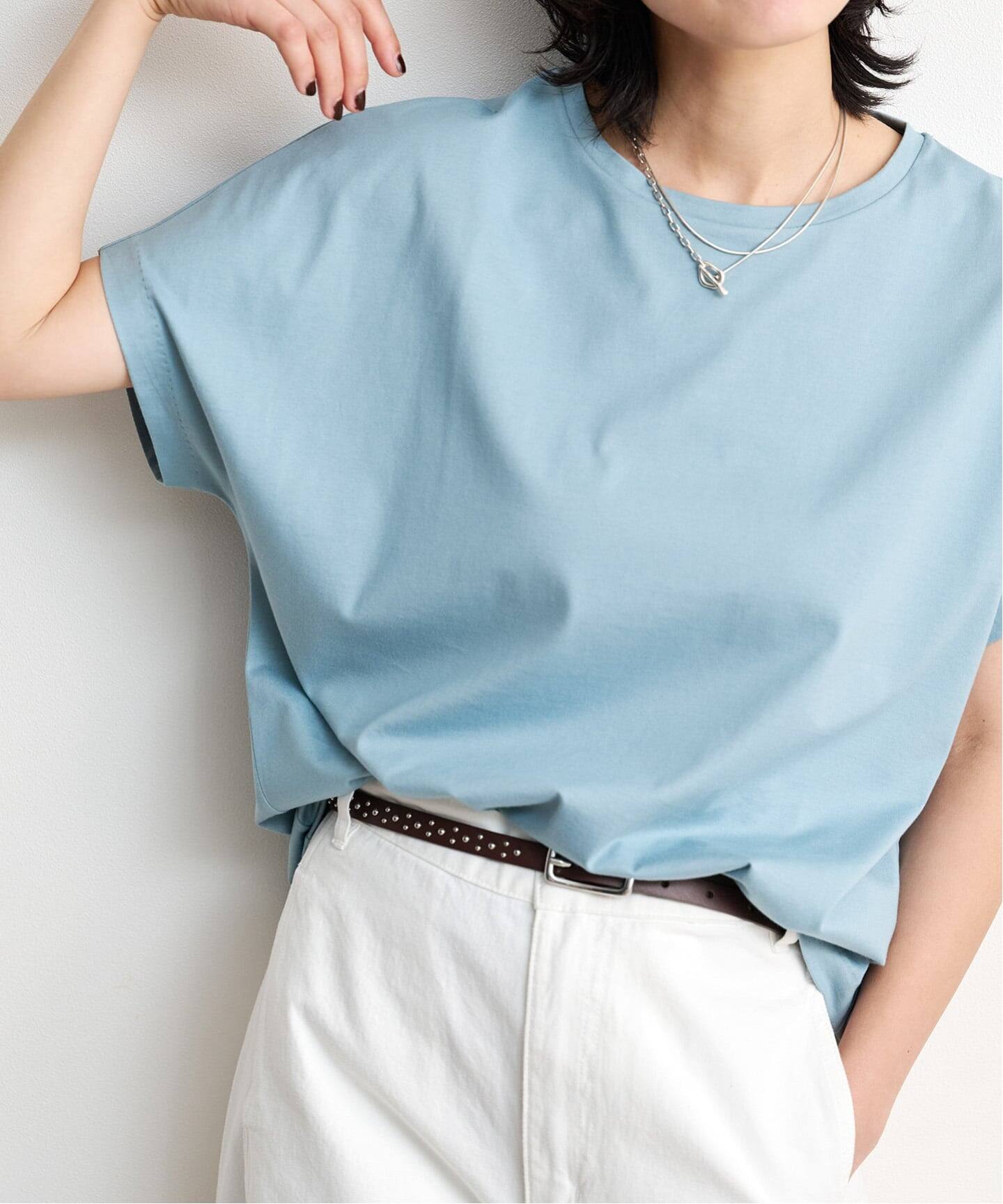 ATON SUVIN 60/2 CAP SLEEVE T-SHIRT（Tシャツ／カットソー）｜BOICE
