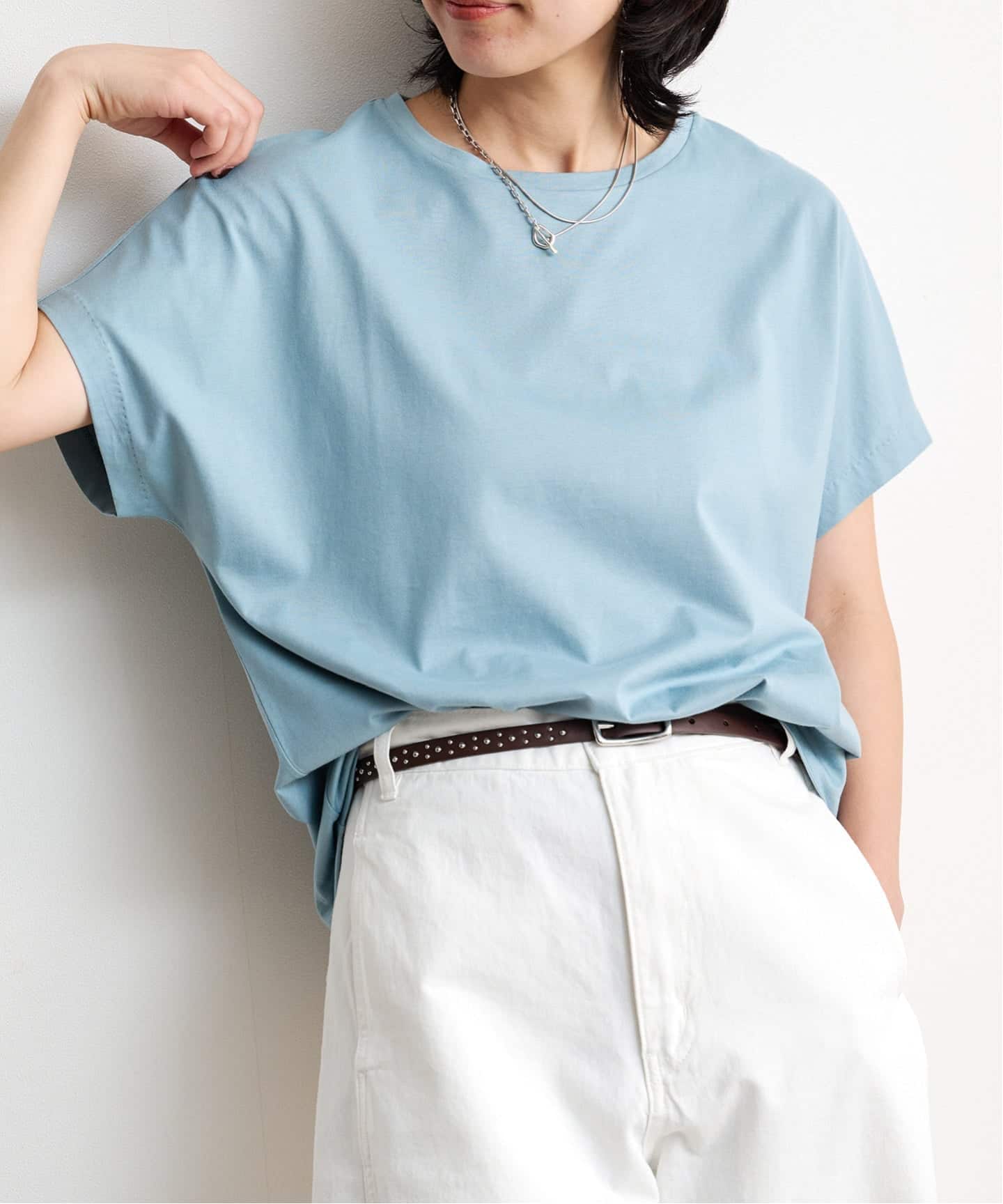 ATON SUVIN 60/2 CAP SLEEVE T-SHIRT（Tシャツ／カットソー）｜BOICE