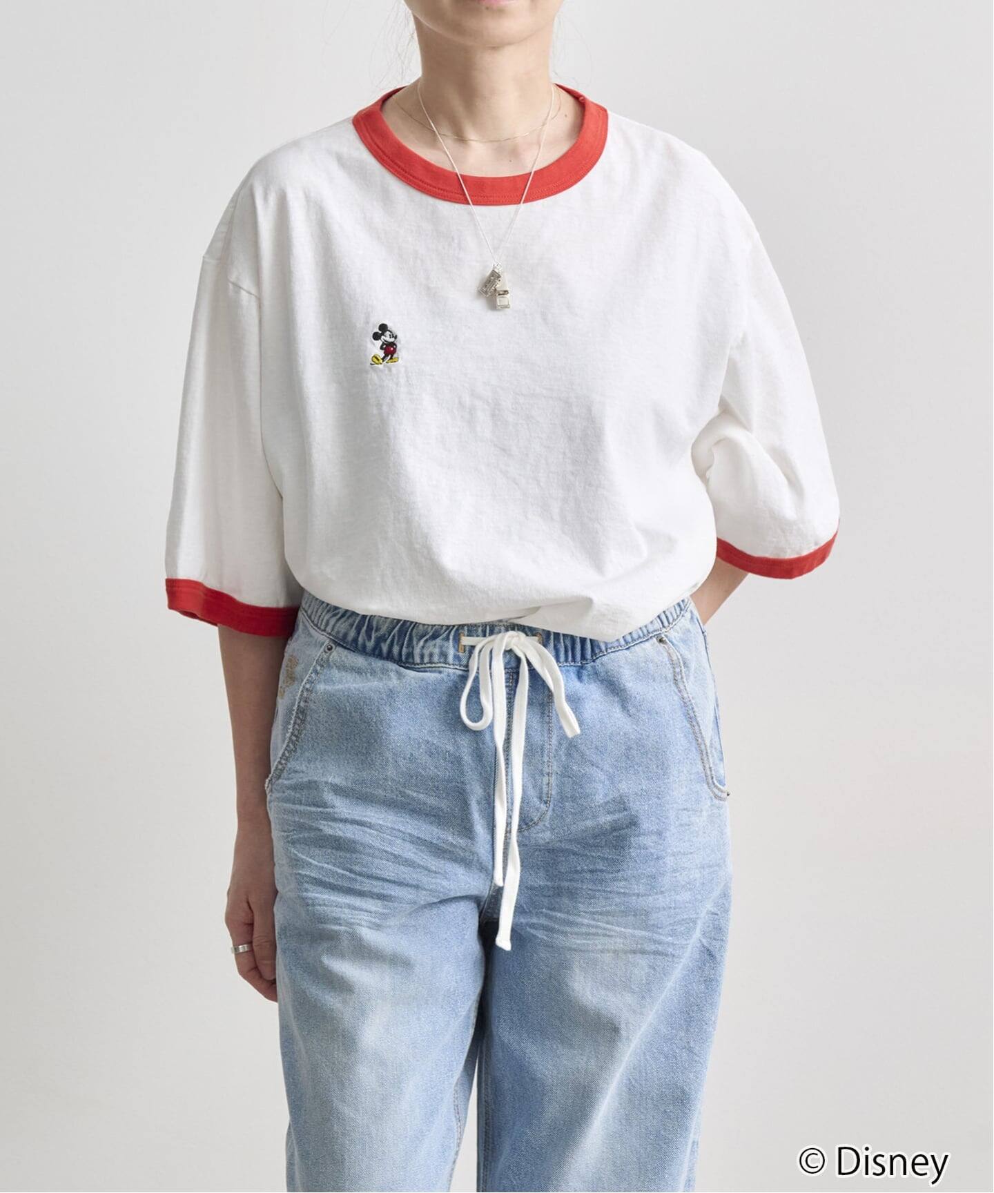 JANE SMITH MICKEY FACE RINGER T-SHIRT UNISEX（Tシャツ／カットソー