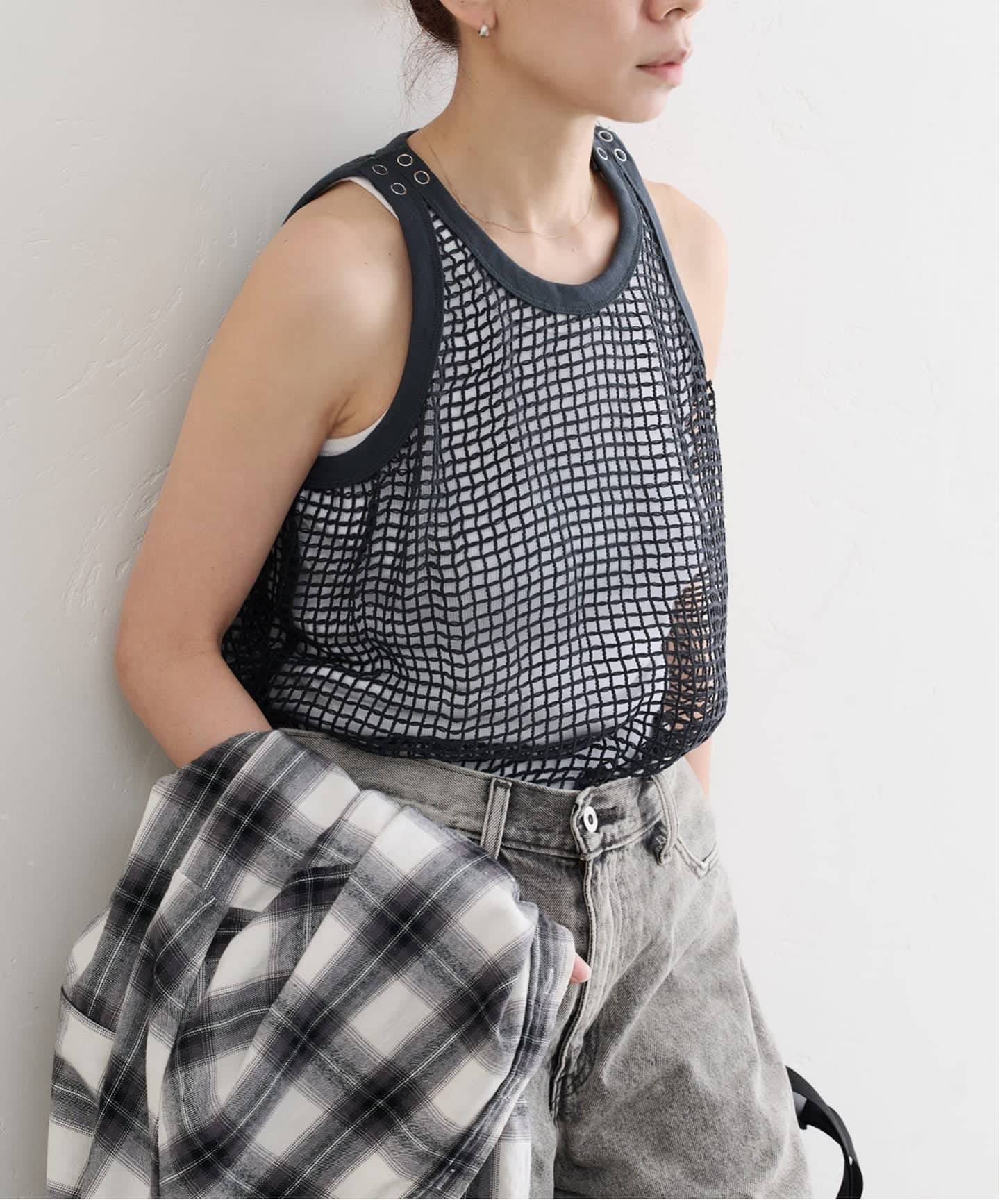 JANE SMITH　 MESH UP DOWN TANK TOP JANE SMITH SQUARE MESH TANK TOP（Tシャツ／カットソー）｜BOICE FROM