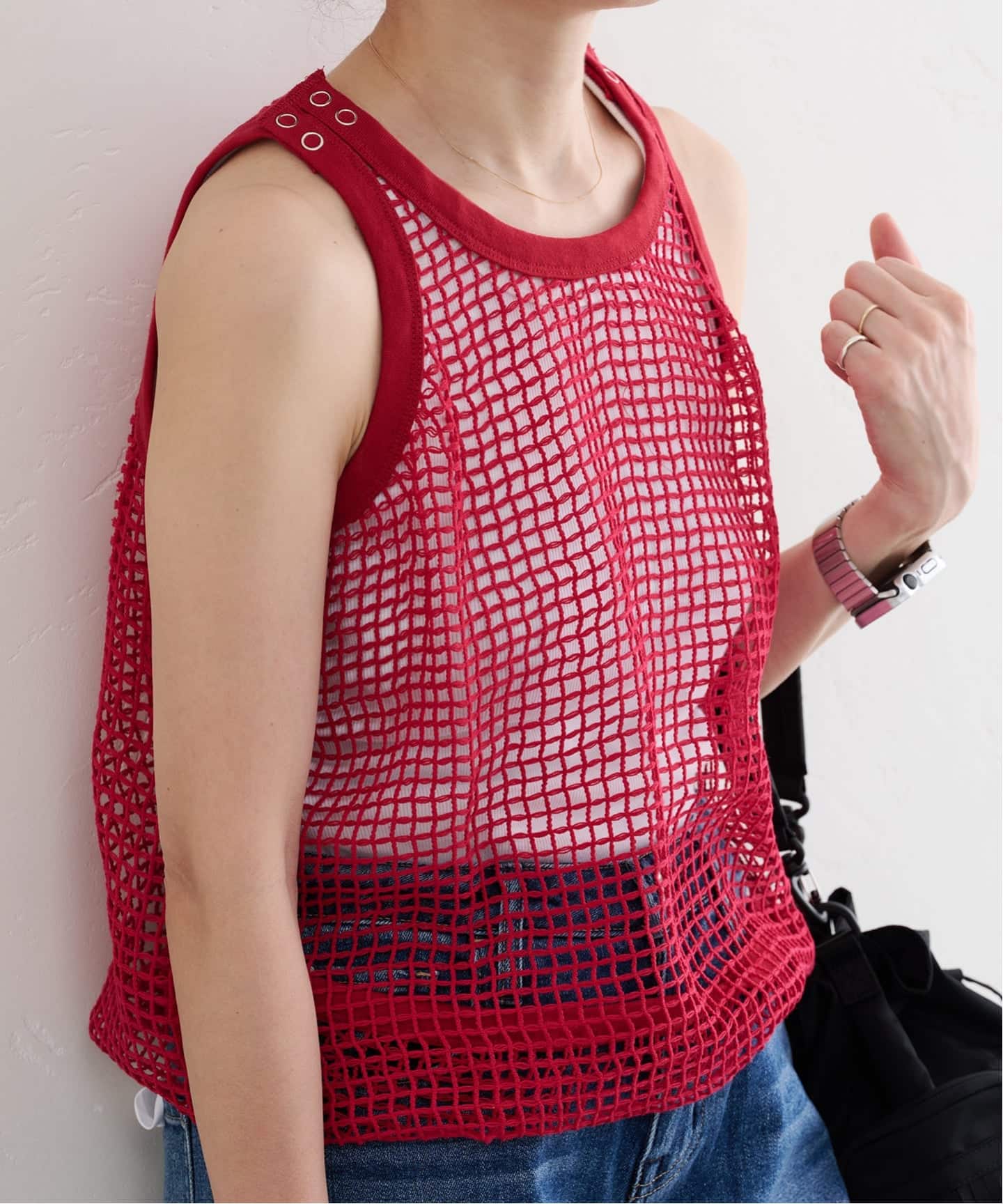 JANE SMITH　 MESH UP DOWN TANK TOP JANE SMITH SQUARE MESH TANK TOP（Tシャツ／カットソー）｜BOICE FROM