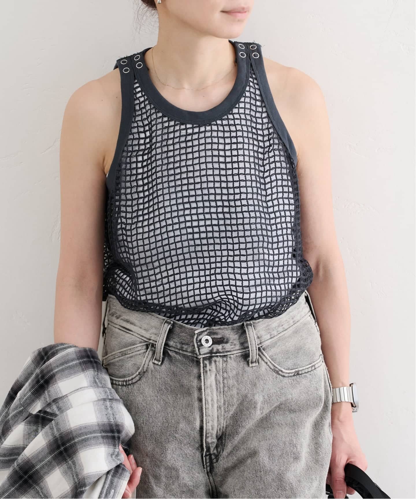 JANE SMITH SQUARE MESH TANK TOP（Tシャツ／カットソー）｜BOICE FROM
