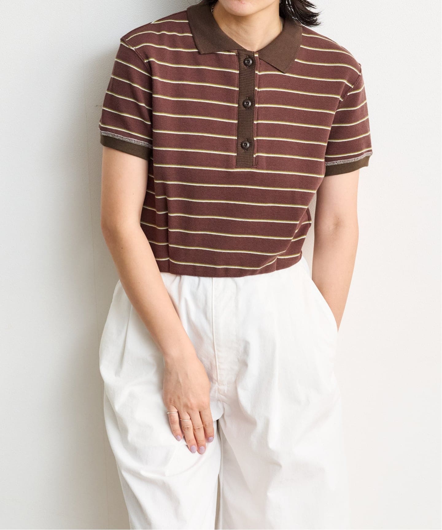 TODAYFUL Border ポロエリ Tops（Tシャツ／カットソー）｜BOICE FROM