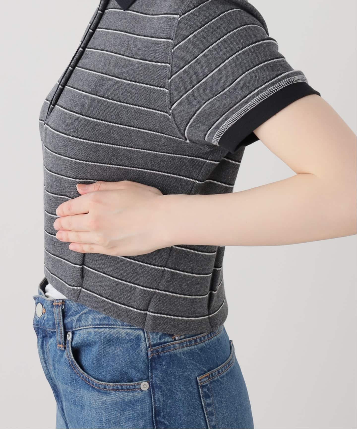 新品◎TODAYFUL Border Polo Tops グレー TODAYFUL Border ポロエリ Tops（Tシャツ／カットソー）｜BOICE FROM