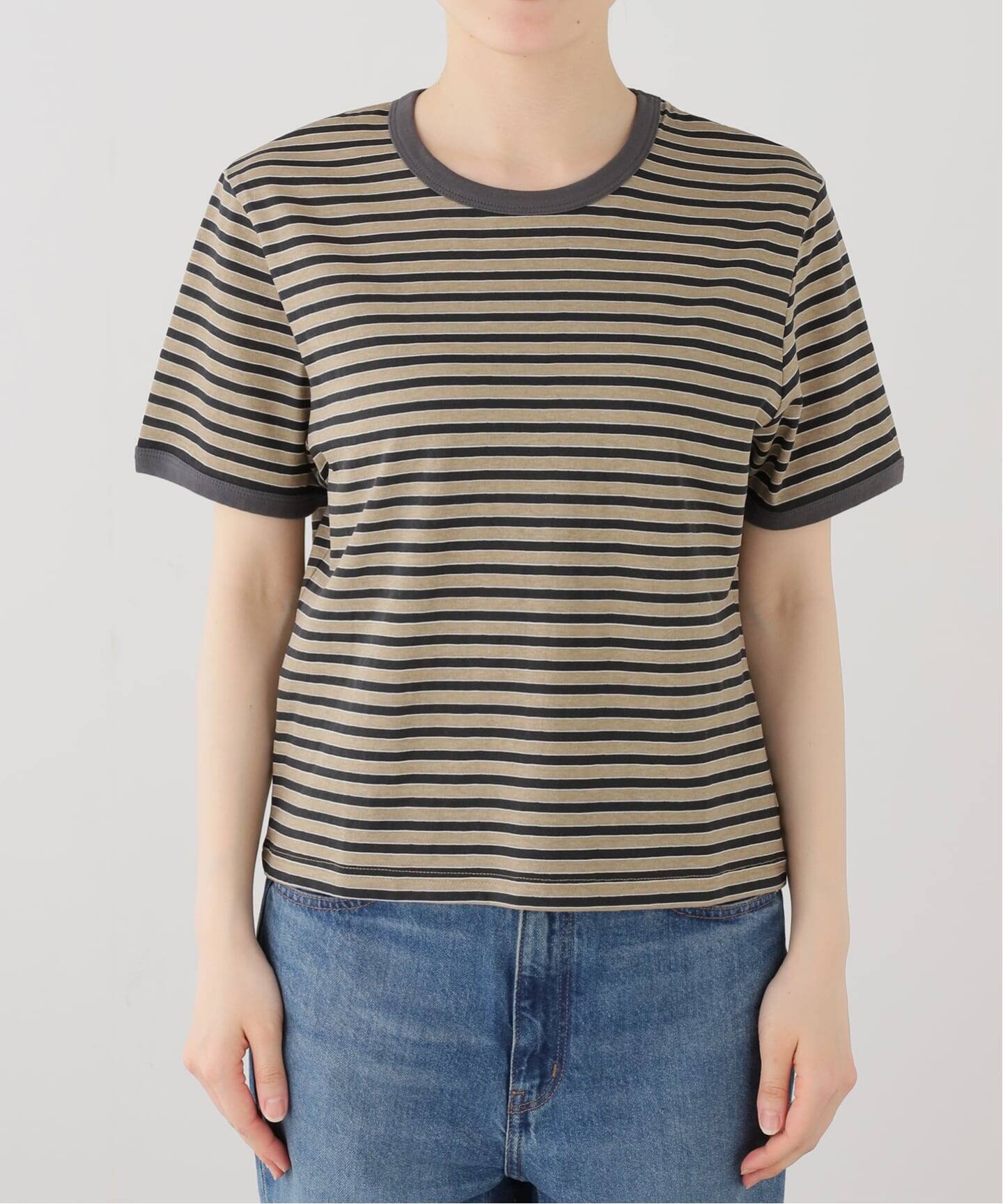 anuke Multi Border T-Shirts ベージュ anuke Multi Border T-Shirts（Tシャツ／カットソー）｜BOICE FROM