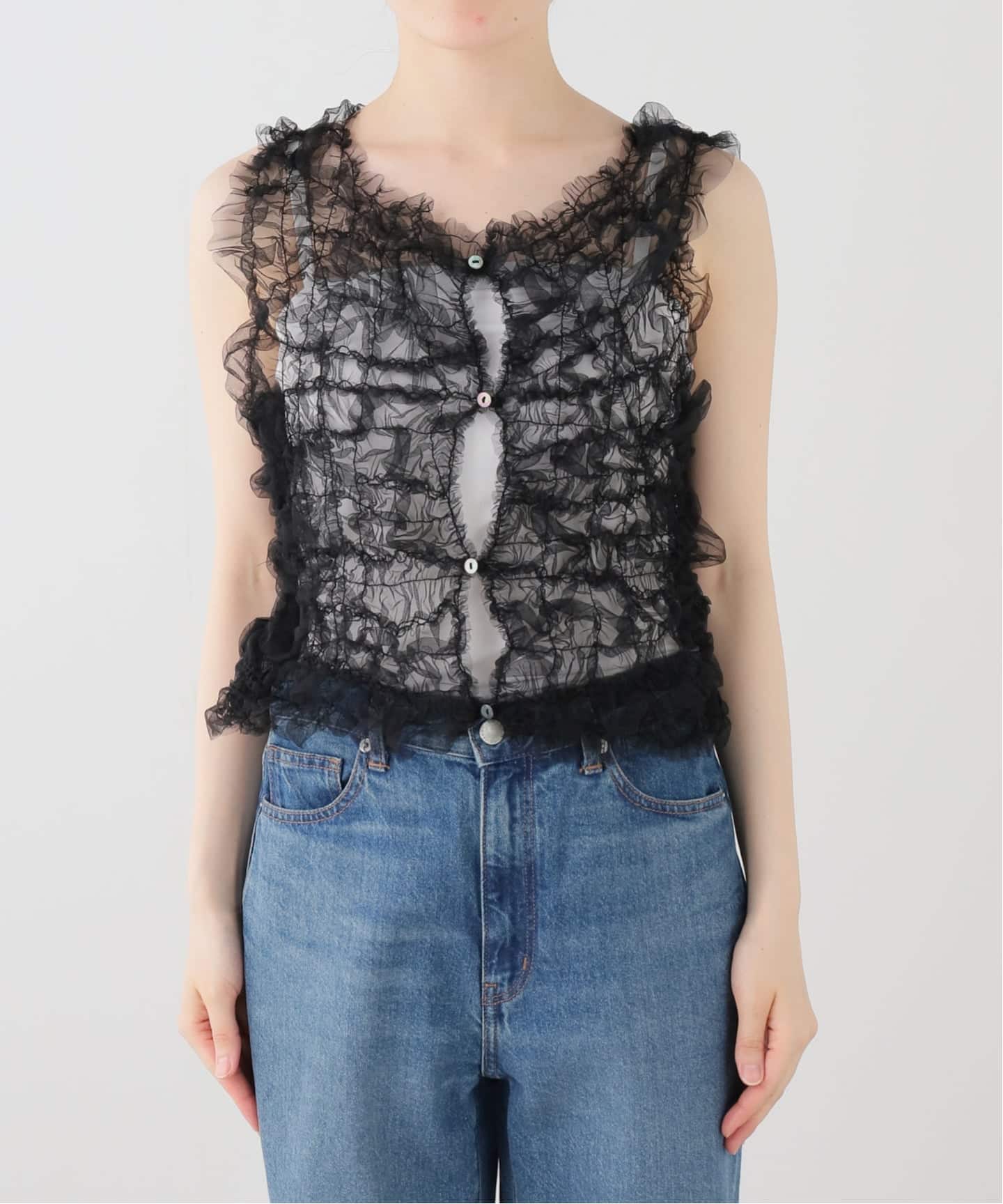 CLANE TULLE VEST LAYERED TOPS（シャツ／ブラウス）｜BOICE FROM