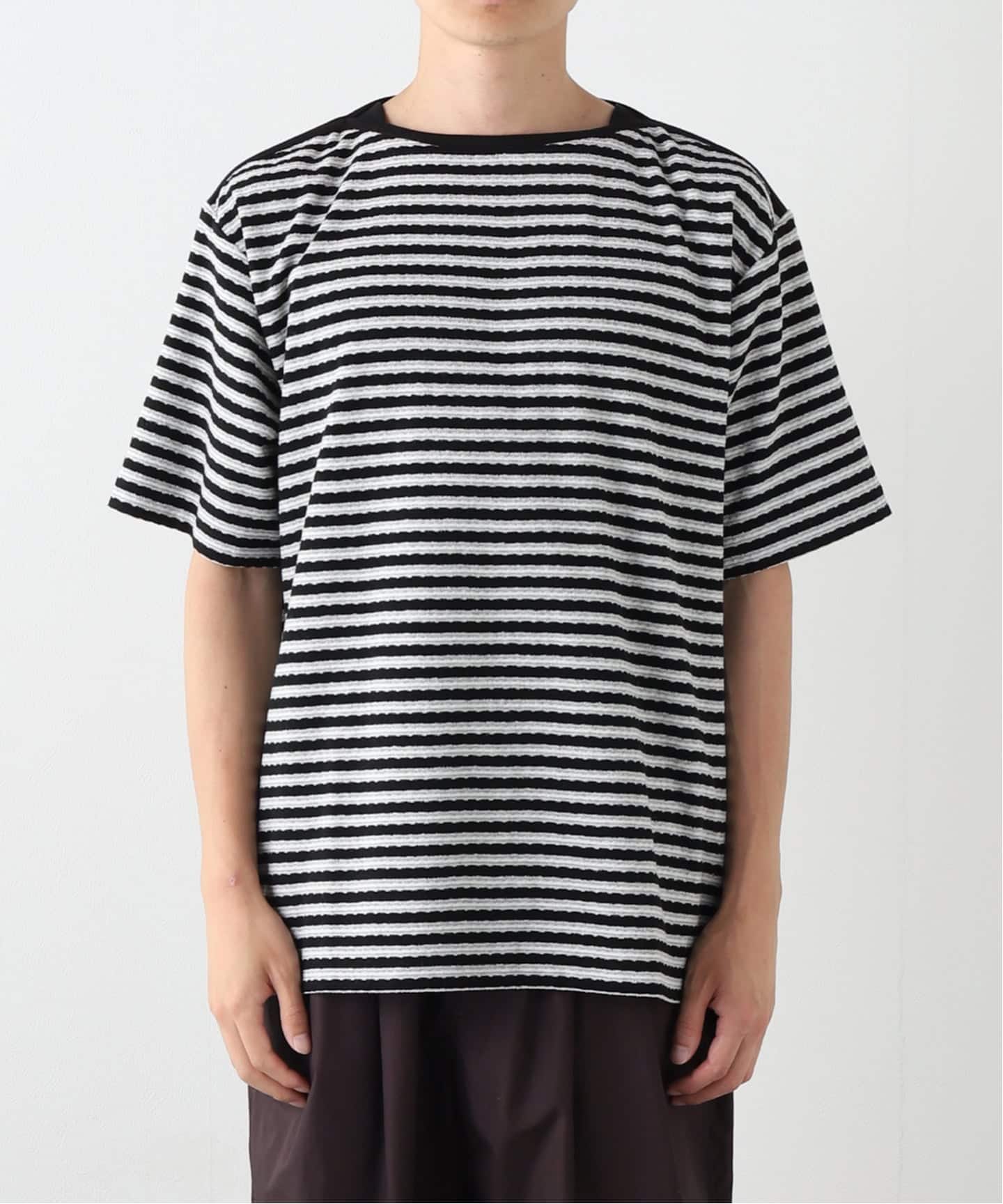 パイル ボーダー ボートネック（Tシャツ／カットソー）｜EDIFICE