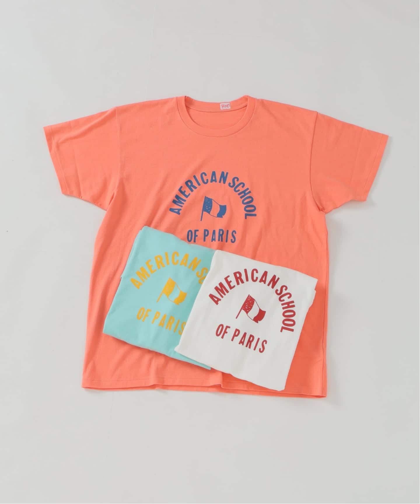 Y&O(ヤング アンド オルセン) 別注 AMERICAN FRENCH PRINTED Tシャツ