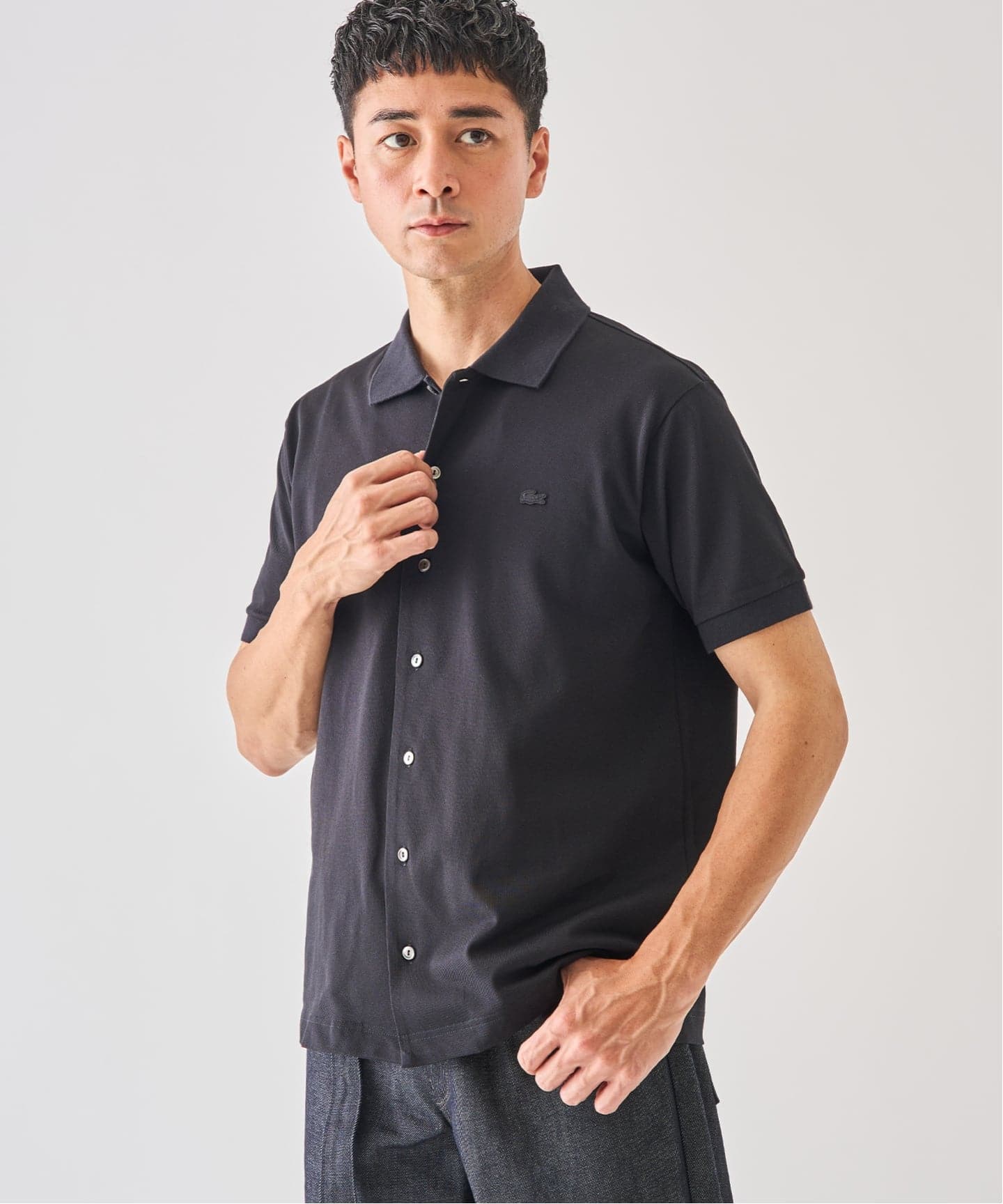 LACOSTE(ラコステ) 別注 COOLMAX フルオープン 半袖ポロシャツ