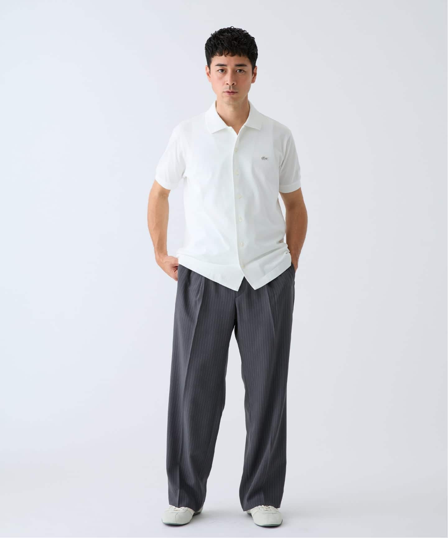LACOSTE(ラコステ) 別注 COOLMAX フルオープン 半袖ポロシャツ