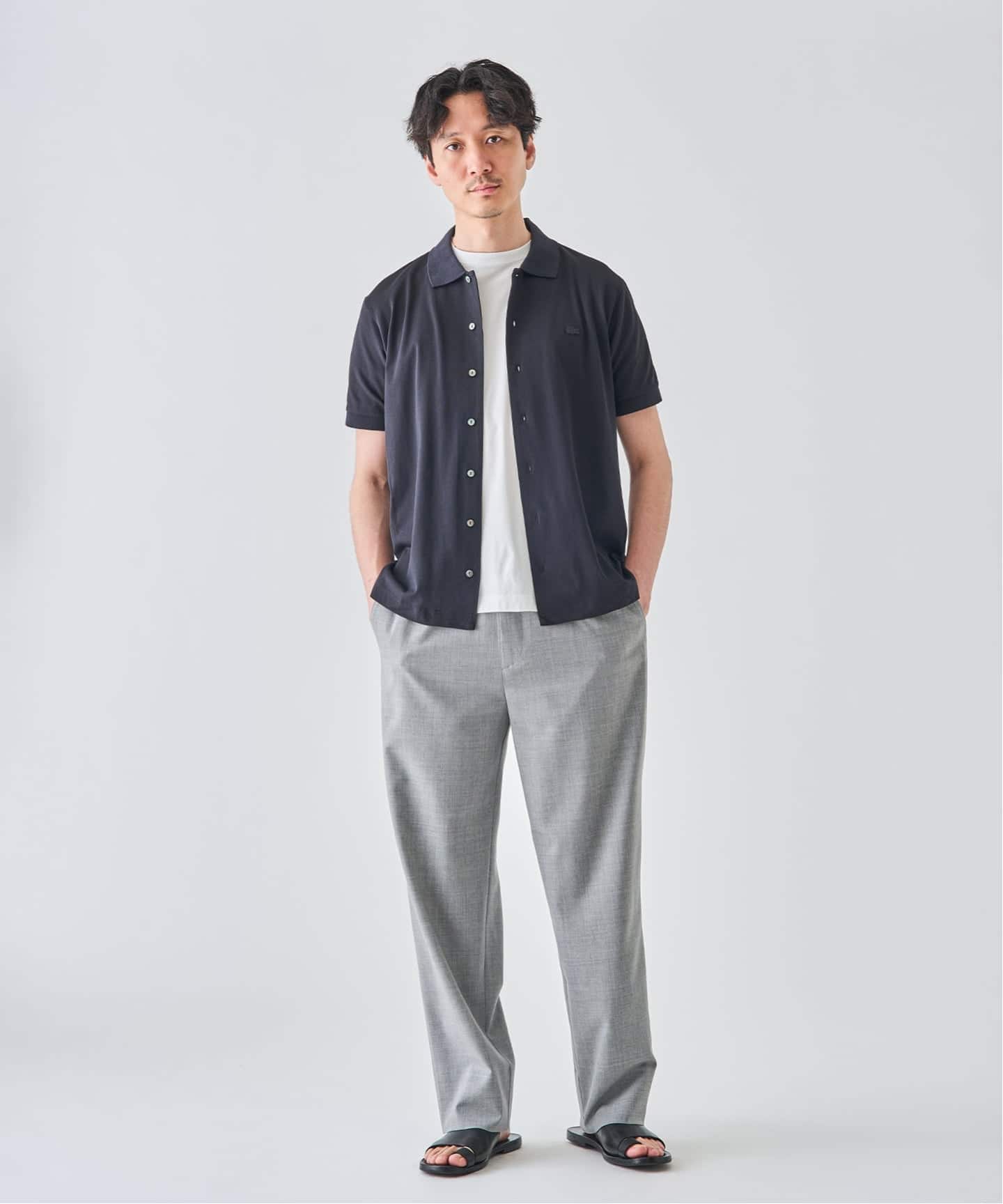 LACOSTE(ラコステ) 別注 COOLMAX フルオープン 半袖ポロシャツ
