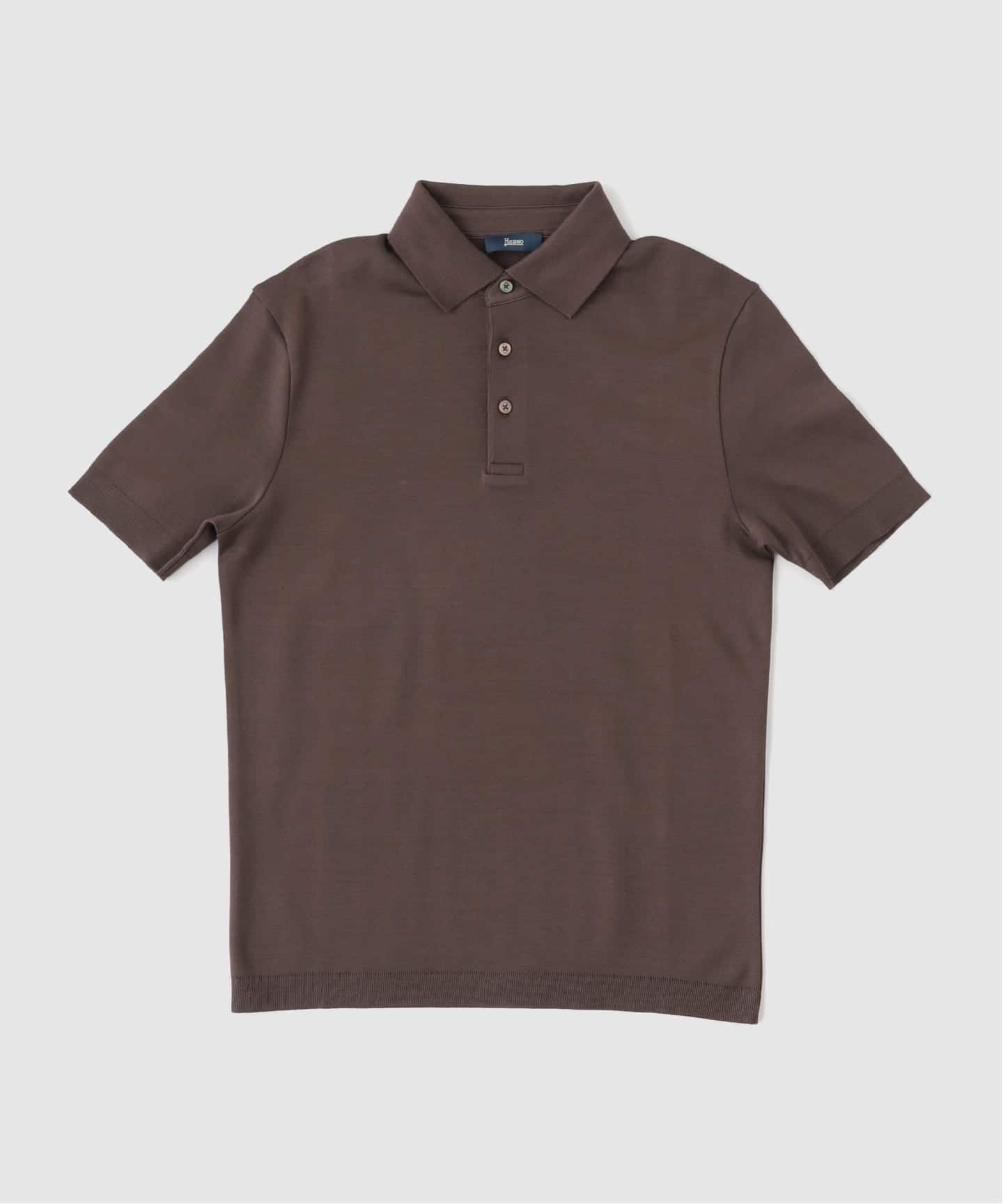 美品 HERNO ヘルノ ウール ニット ポロシャツ カットソー 長袖 大きいサイズ 46 XL 茶 ブラウン レディース 古着 中古 USED HERNO - 美品 HERNO ヘルノ ウール ニット ポロシャツ カットソー 長袖