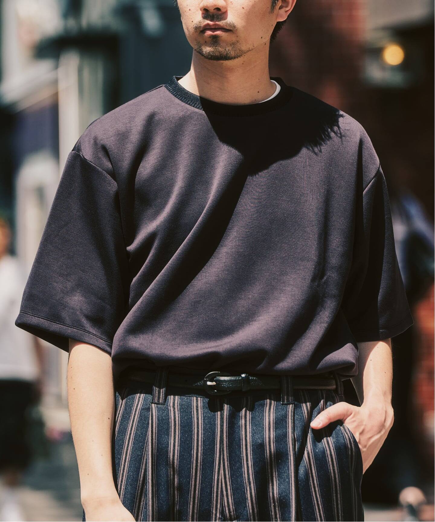 ネックジャカード クールタッチTシャツ（Tシャツ／カットソー）｜417