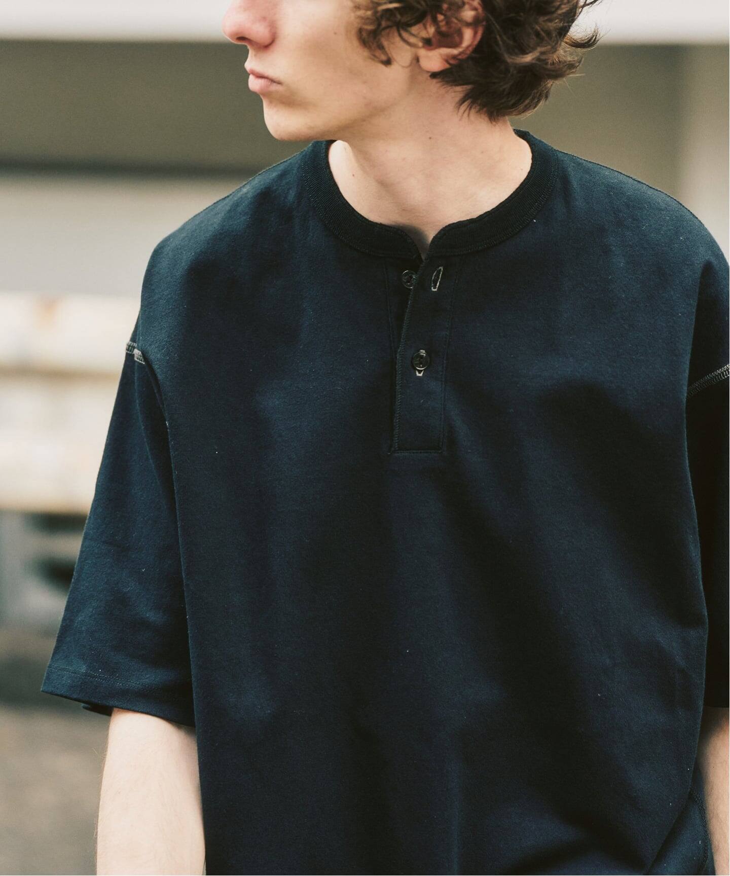 トーナルステッチ ヘンリーネックTシャツ（Tシャツ／カットソー）｜417