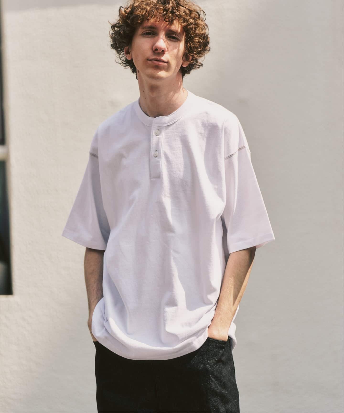 トーナルステッチ ヘンリーネックTシャツ（Tシャツ／カットソー）｜417