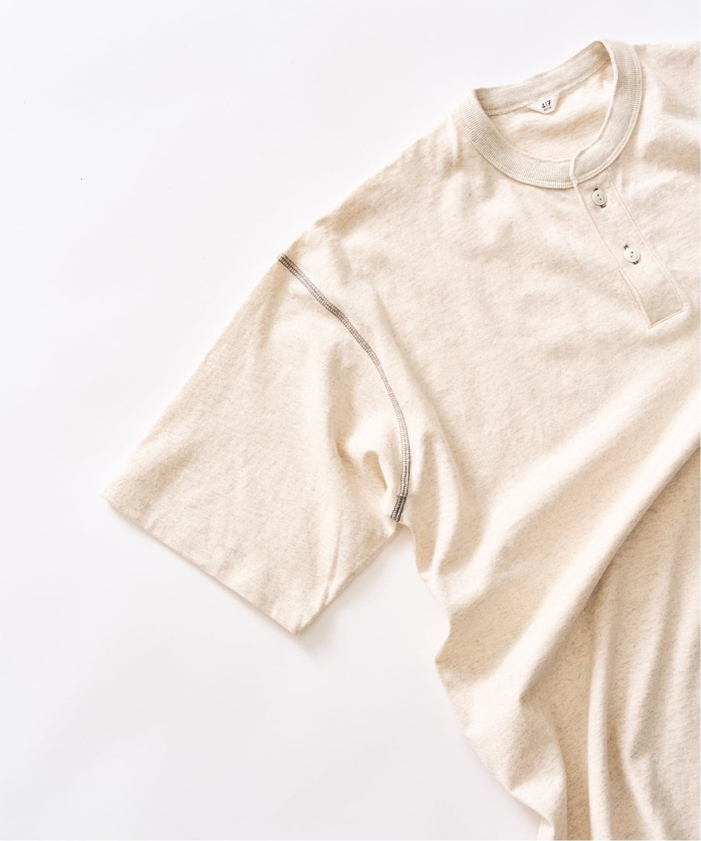トーナルステッチ ヘンリーネックTシャツ（Tシャツ／カットソー）｜417