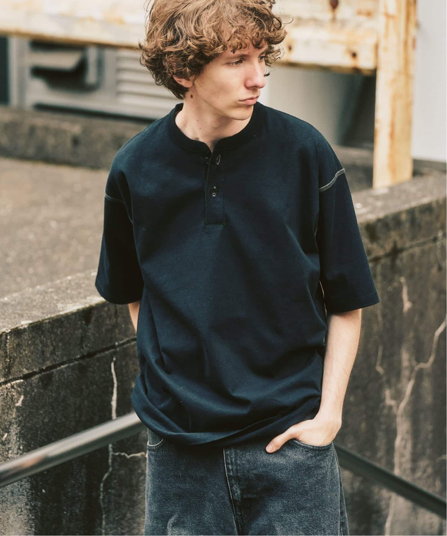 値下！TODAYFUL サンド ヘンリーネック Tシャツ F ウェブショップ限定 ヘンリーネック ロングスリーブTシャツ FN-TSHL