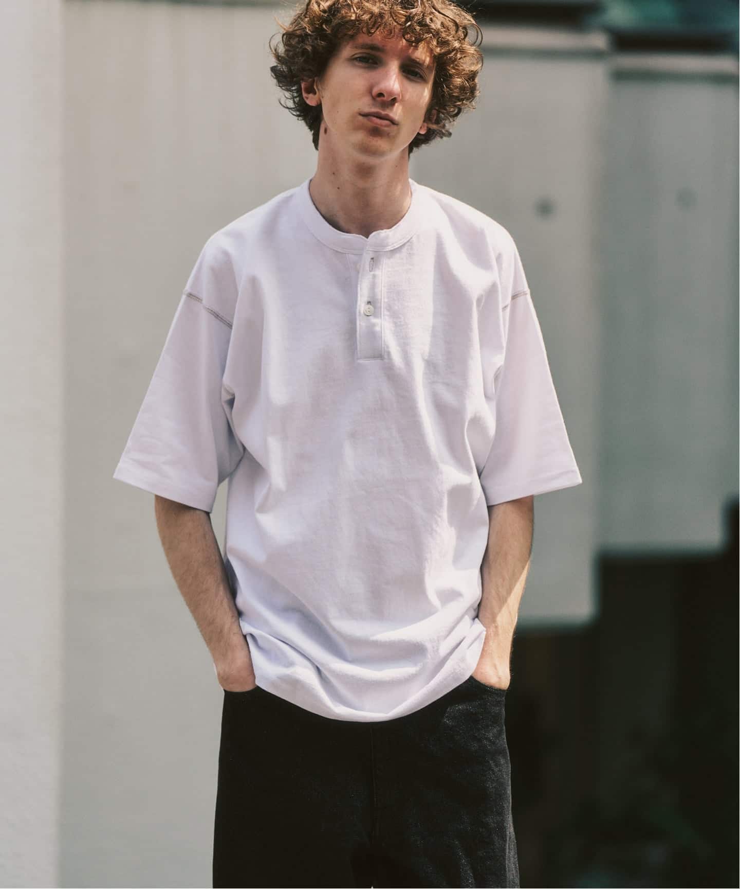 トーナルステッチ ヘンリーネックTシャツ（Tシャツ／カットソー）｜417