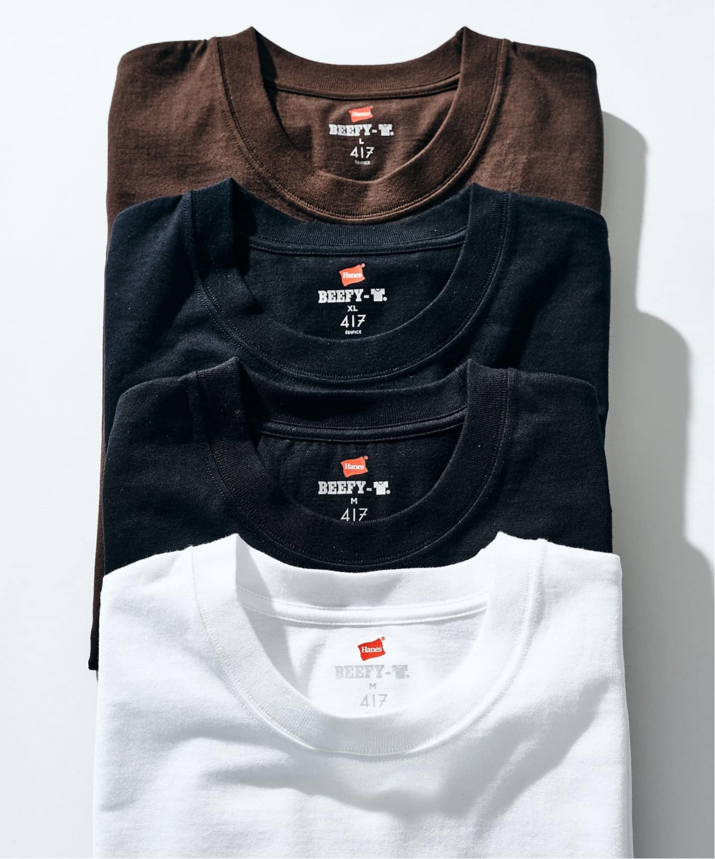 Hanes × 417 EDIFICE】別注 BEEFY CREW NECK T-SHIRT（MODERN FIT）（T