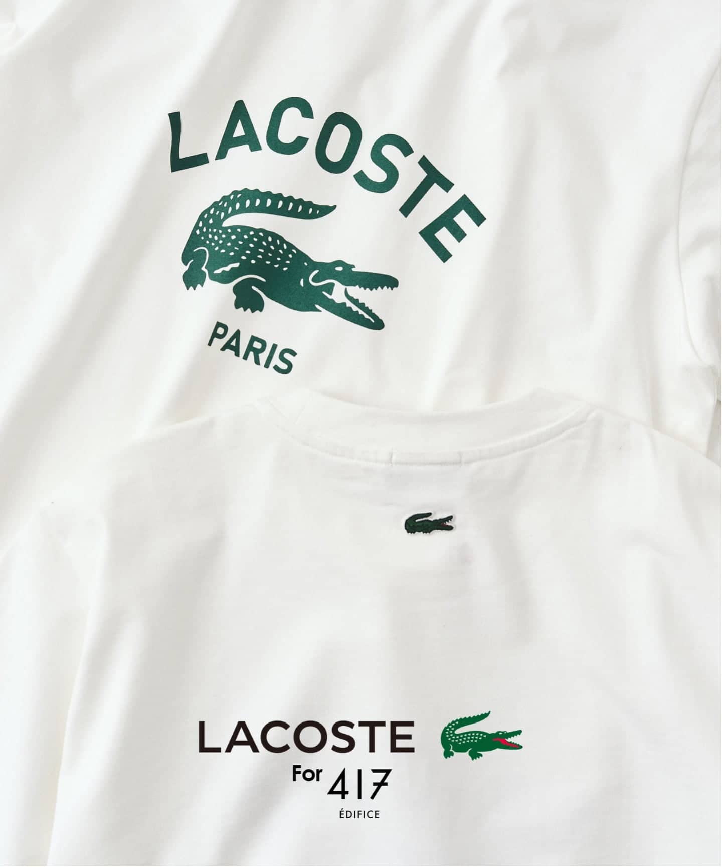 LACOSTE 417 EDIFICE 別注 プリントTシャツ LACOSTE / ラコステ】 417別注 Print Tシャツ（Tシャツ／カットソー