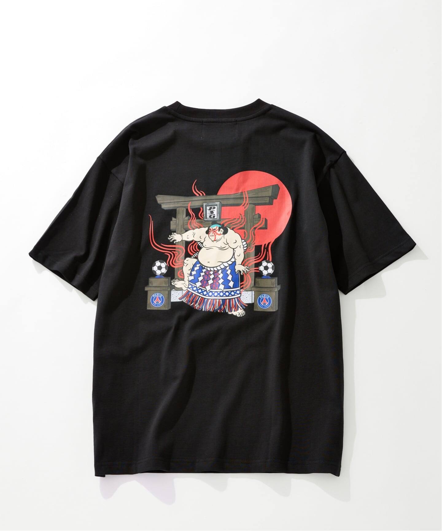 【未使用】パリサンジェルマン コラボ Mesh Short-Sleeve XL NAO YOSHIHARA x PSG】 RIKISHI GRAPHIC TEE（Tシャツ／カットソー