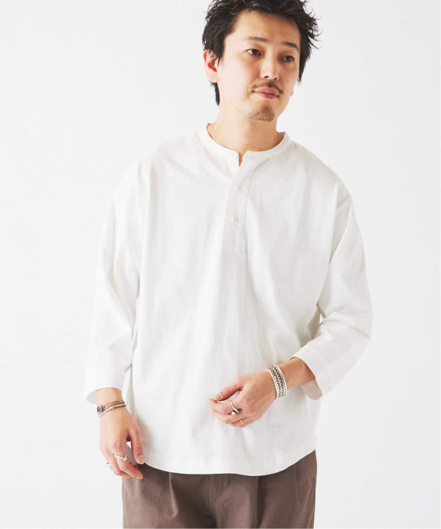スリーピング ヘンリーネック ロングスリーブ（Tシャツ／カットソー