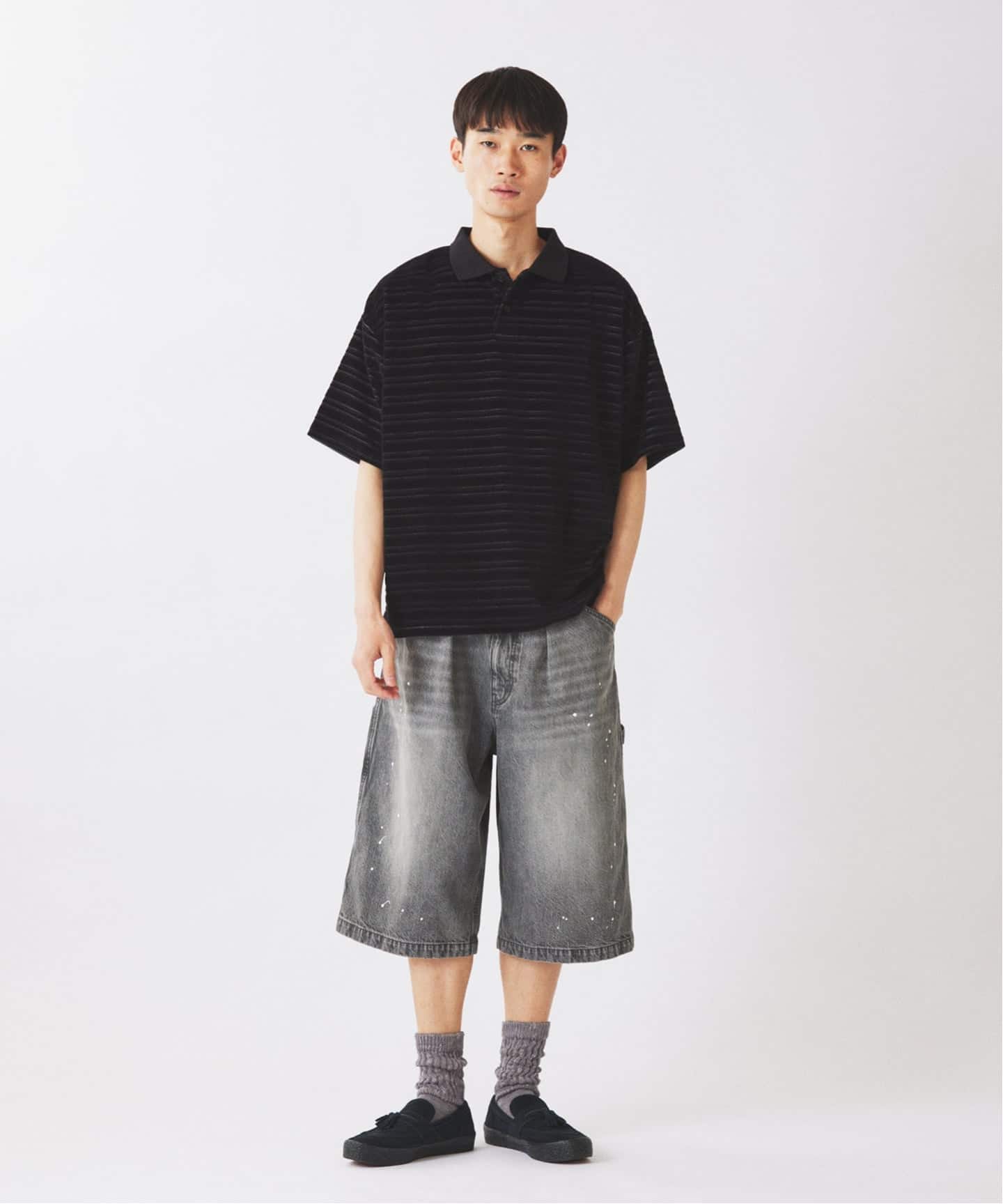 ベロア ボーダー ポロシャツ（ポロシャツ）｜JOURNAL STANDARD relume