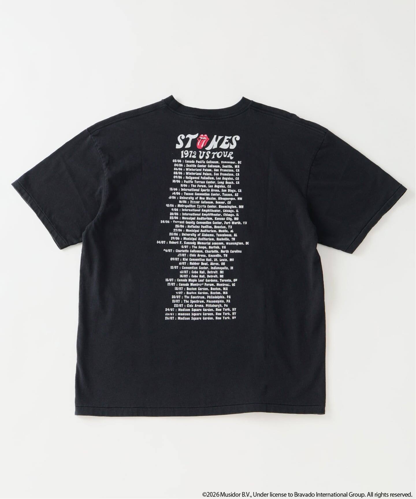 ローリングストーンズ ブラック Tシャツ・カットソー M ローリングストーンズ 別注 ヴィンテージ加工 プリントTシャツ（T