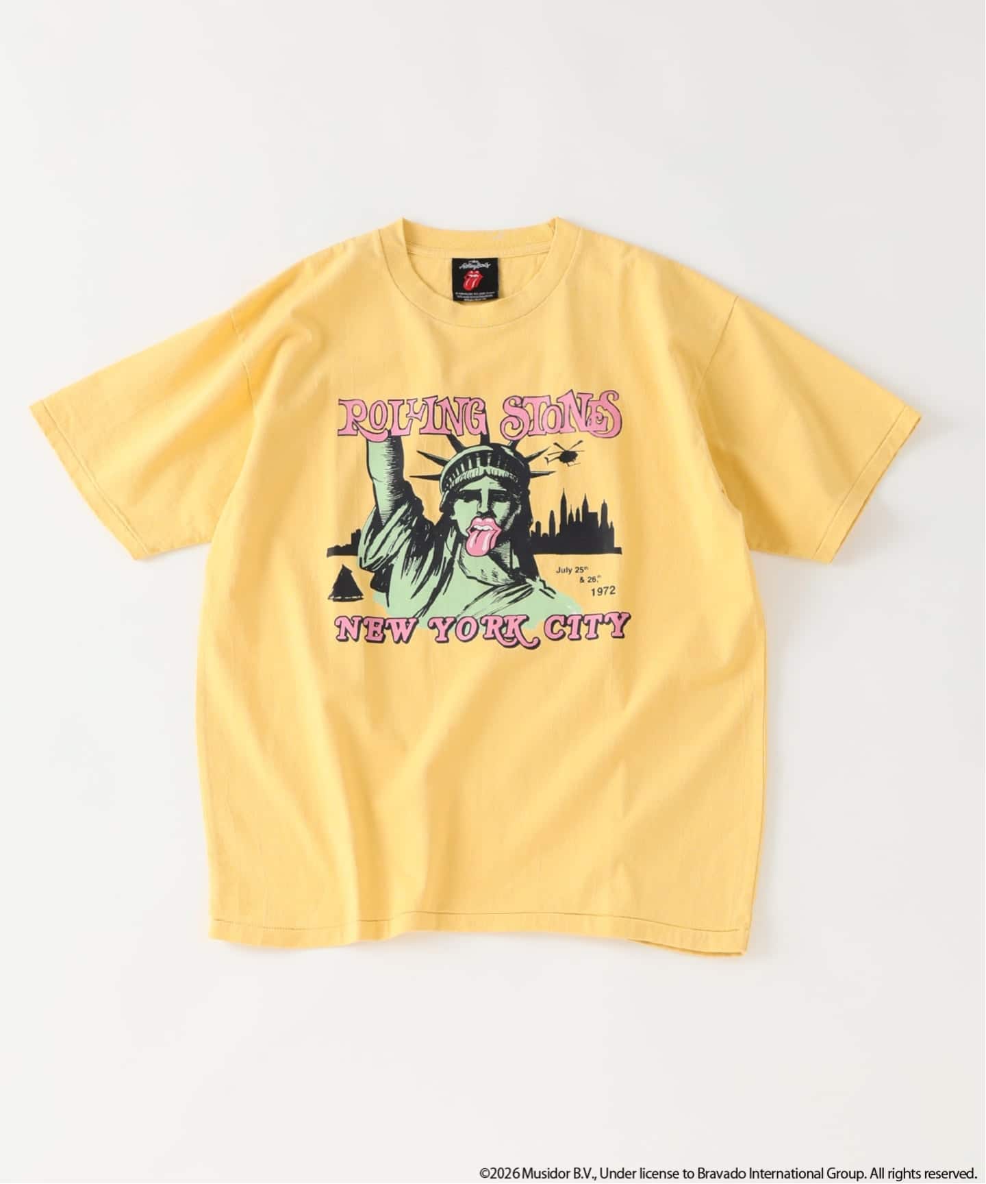 未開封　ローリングストーンズ　Ｔシャツ　ヴィンテージ　黄色　ツアーＴ ローリングストーンズ 別注 ヴィンテージ加工 プリントTシャツ（T