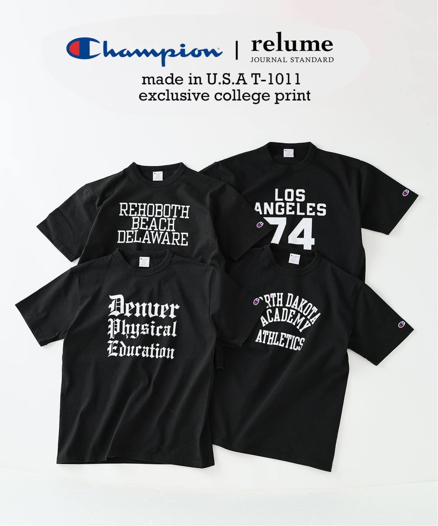 CHAMPION / チャンピオン 別注 T1011 カレッジプリント Tシャツ（T 