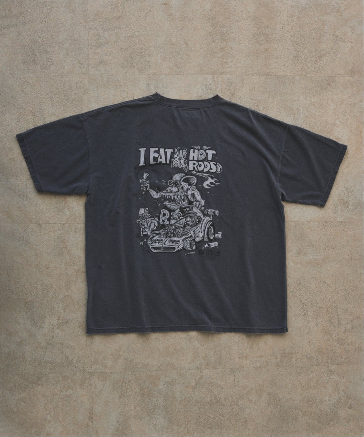 予約》REMI RELIEF 別注 ”RAT FINK” ヴィンテージ加工 ワイドTシャツ