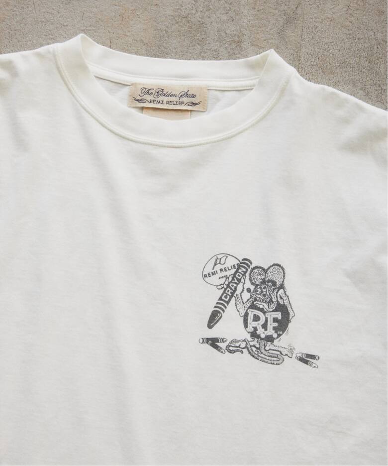 REMI RELIEF 別注 ”RAT FINK” ヴィンテージ加工 ワイドTシャツ（T 