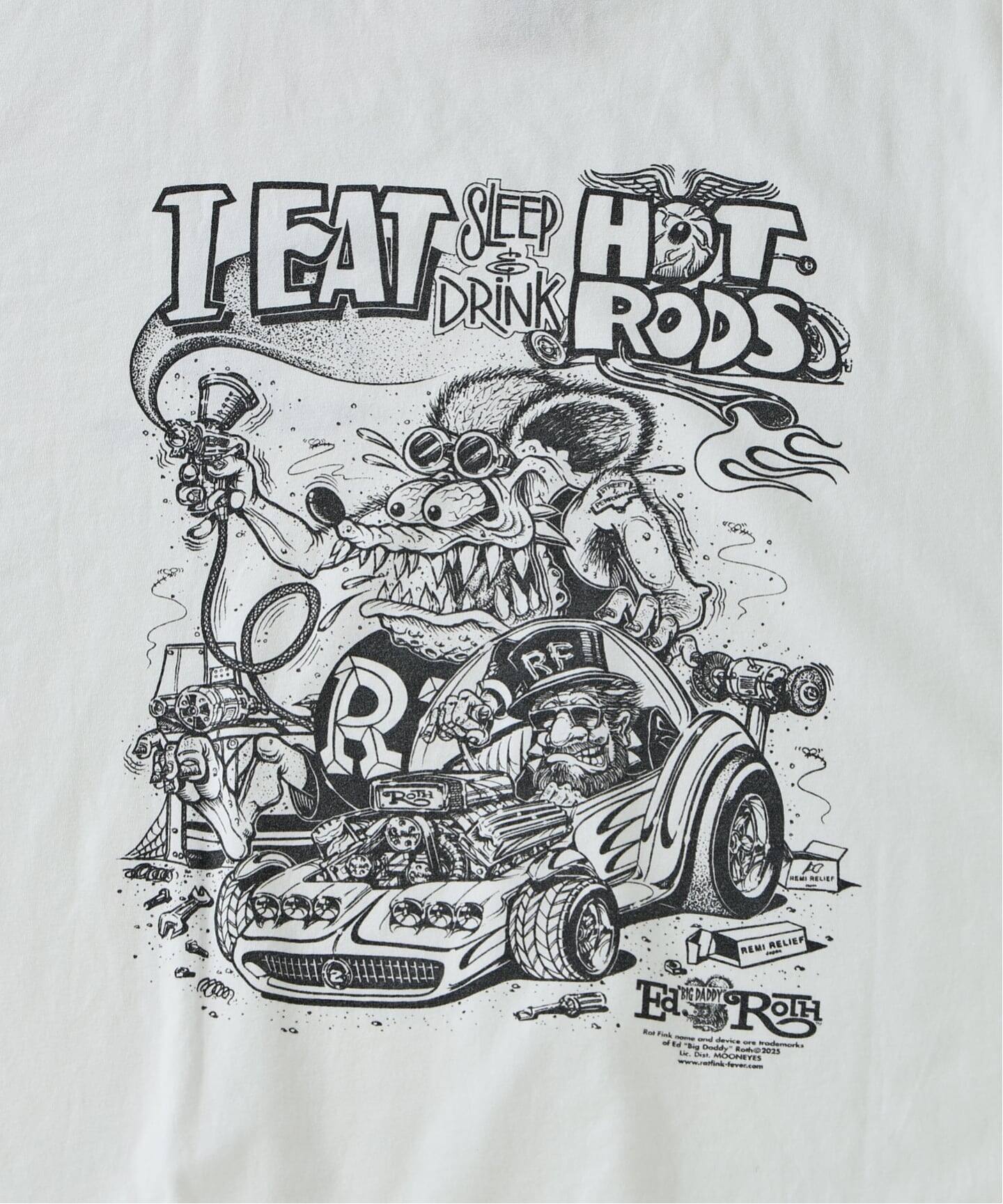 REMI RELIEF 別注 ”RAT FINK” ヴィンテージ加工 tシャツ REMI RELIEF 別注 ”RAT FINK” ヴィンテージ加工 ワイドTシャツ（T