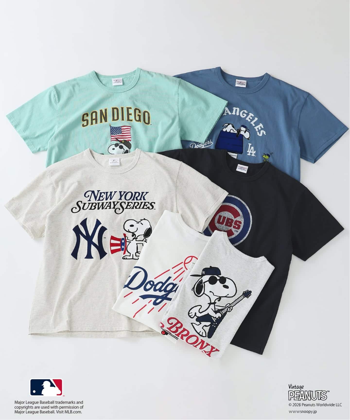 PEANUTS / ピーナッツ 別注 MLB ベースボール プリントTシャツ（T