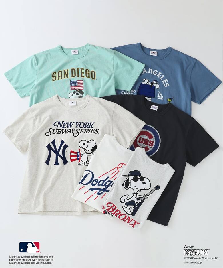 PEANUTS / ピーナッツ 別注 MLB ベースボール プリントTシャツ（T 