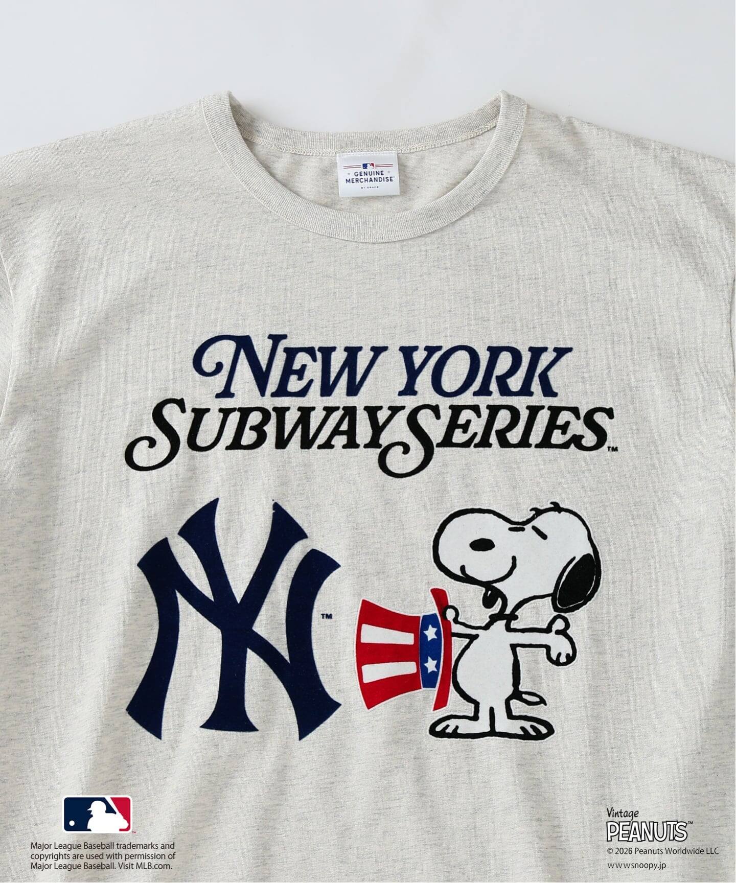 スヌーピー シルクスクリーン ★ベースボール PEANUTS / ピーナッツ 別注 MLB ベースボール プリントTシャツ（T