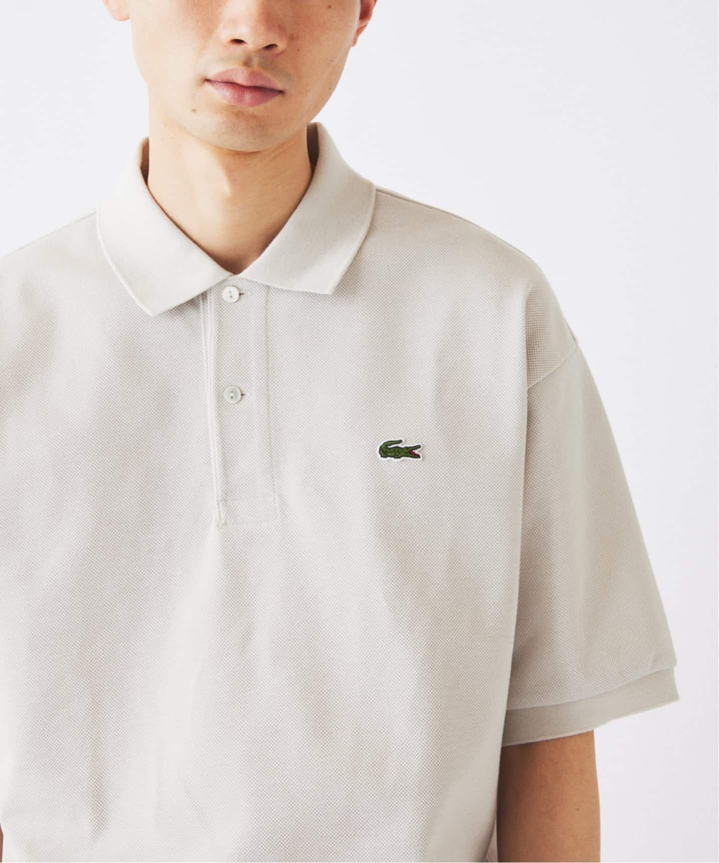 ジャーナルスタンダード レリューム別注　ラコステ ポロシャツ ベージュ LACOSTE / ラコステ 別注 ボックスシルエット ポロシャツ｜ジャーナル