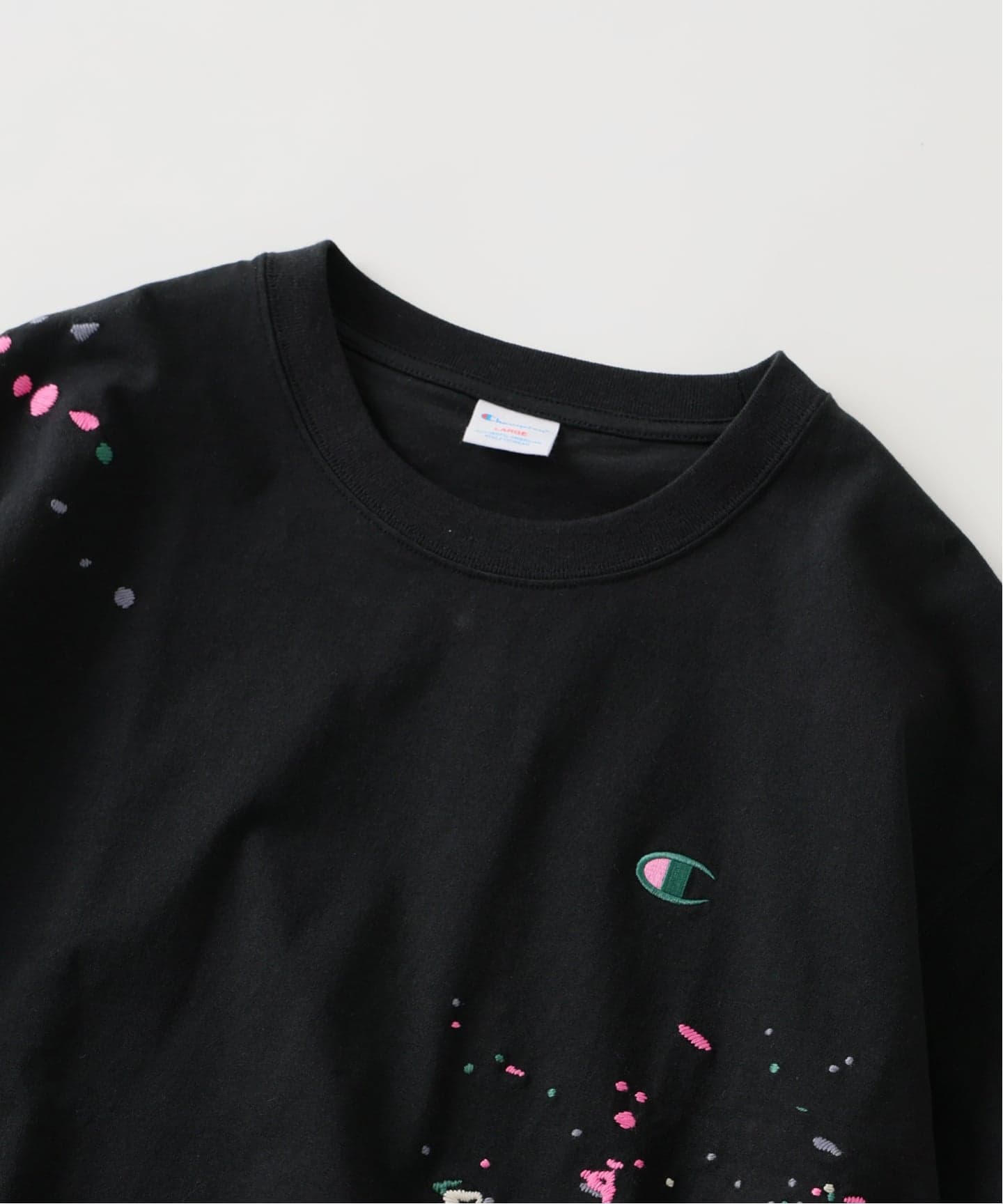 CHAMPION / チャンピオン 別注 刺繍スプラッシュ Tシャツ（Tシャツ