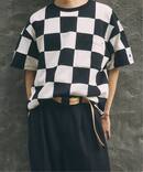 CHAMPION / チャンピオン 別注 パッチワーク チェッカーフラッグ Tシャツ