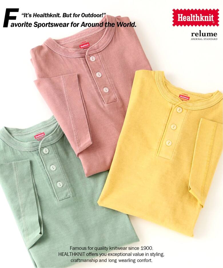 Healthknit / ヘルスニット 別注 ヘンリーネックTシャツ（Tシャツ 
