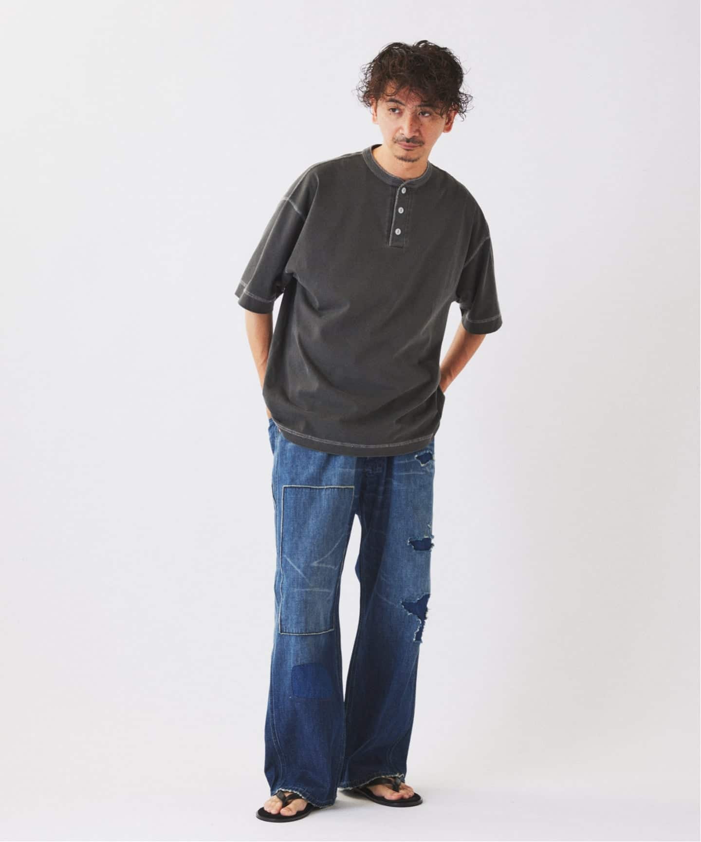 追加予約》Healthknit / ヘルスニット 別注 ヘンリーネックTシャツ（T