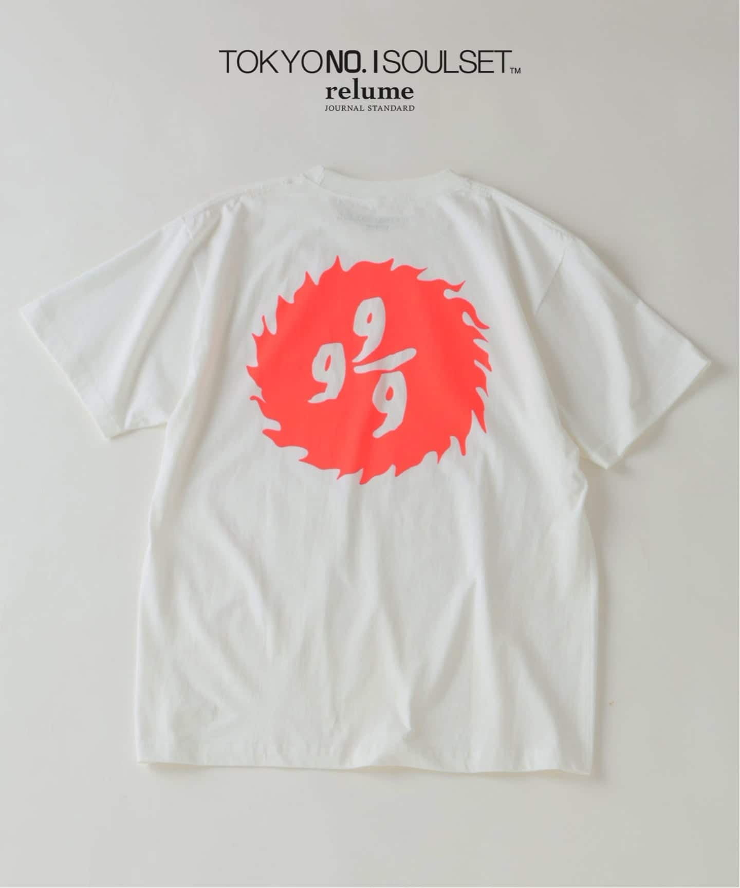 予約》【TOKYO No.1 SOUL SET × relume】別注 “9 9/9” プリント T