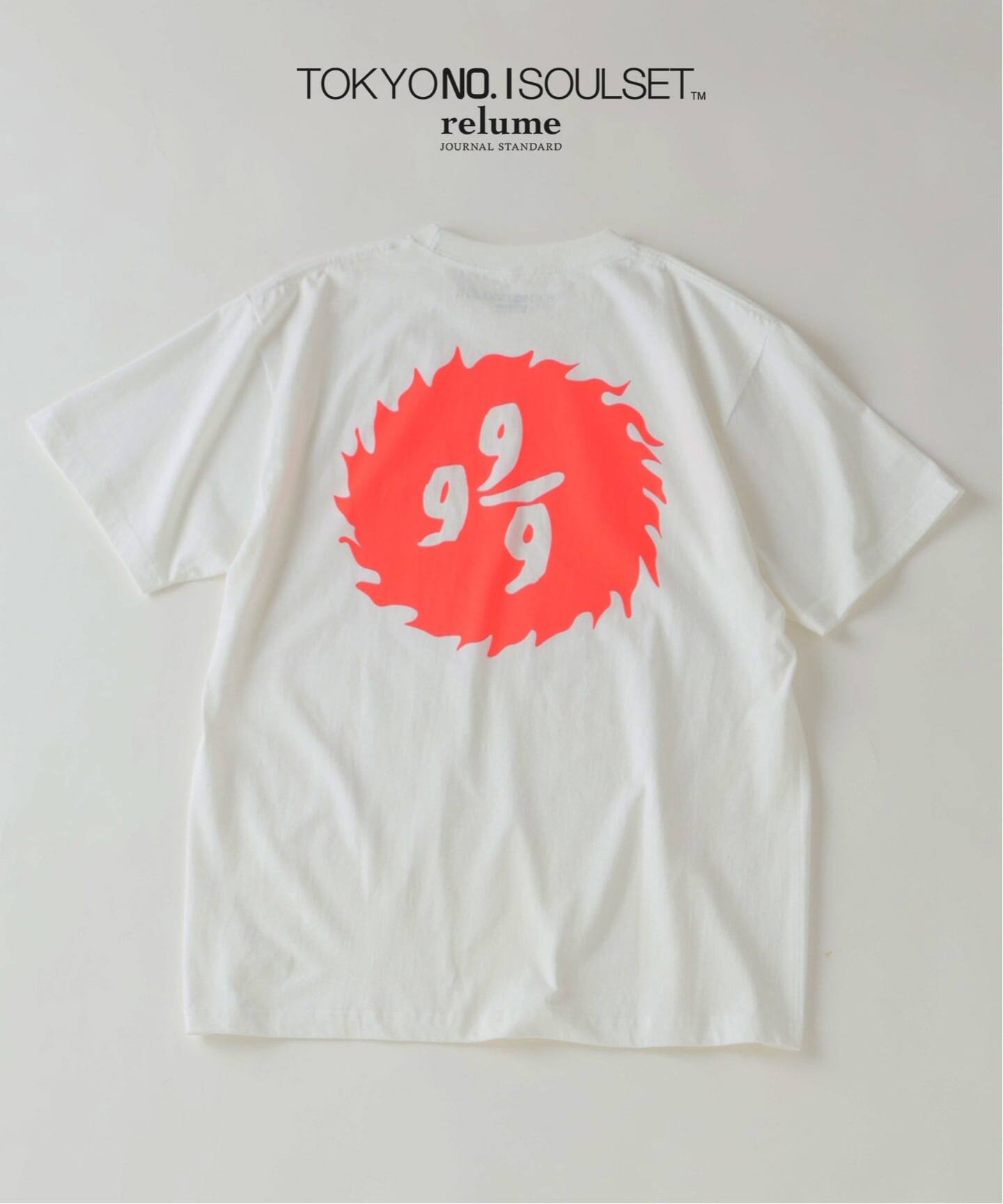 TOKYO No.1 SOUL SET × relume】別注 “9 9/9” プリント Tシャツ（T 