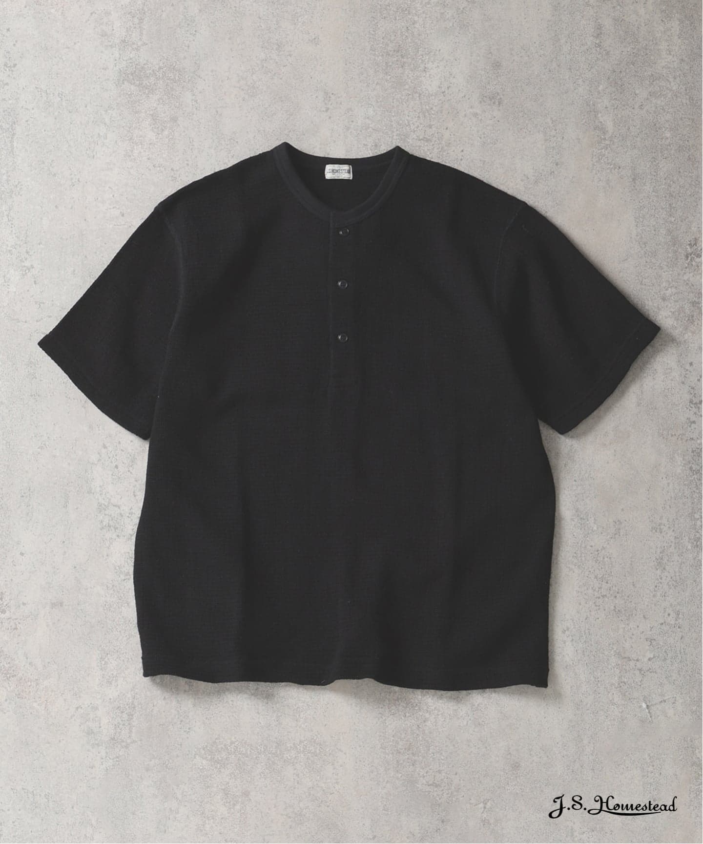 予約》J.S.Homestead / レノ メッシュ ファブリック ヘンリー ネック T